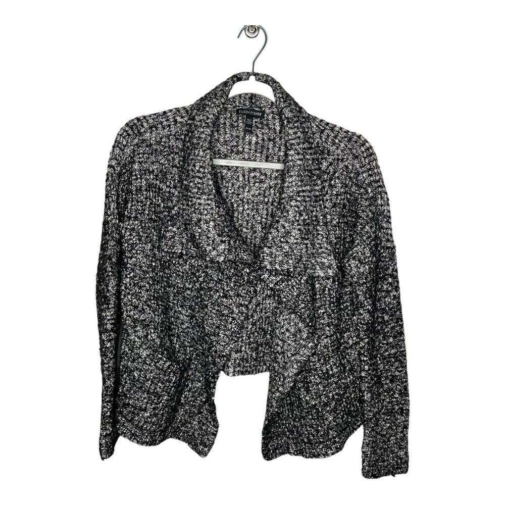 Eileen Fisher Open Cardigan Sweater Womens Size XS Organic Cotton Baby‎ Alpaca